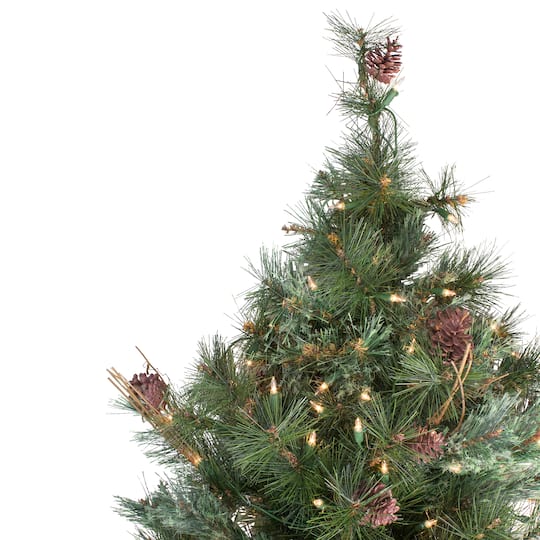 4 Ft. Pre-Lit Country Mixed Pine Artificial Christmas Wall or Door Tree, Clear Lights